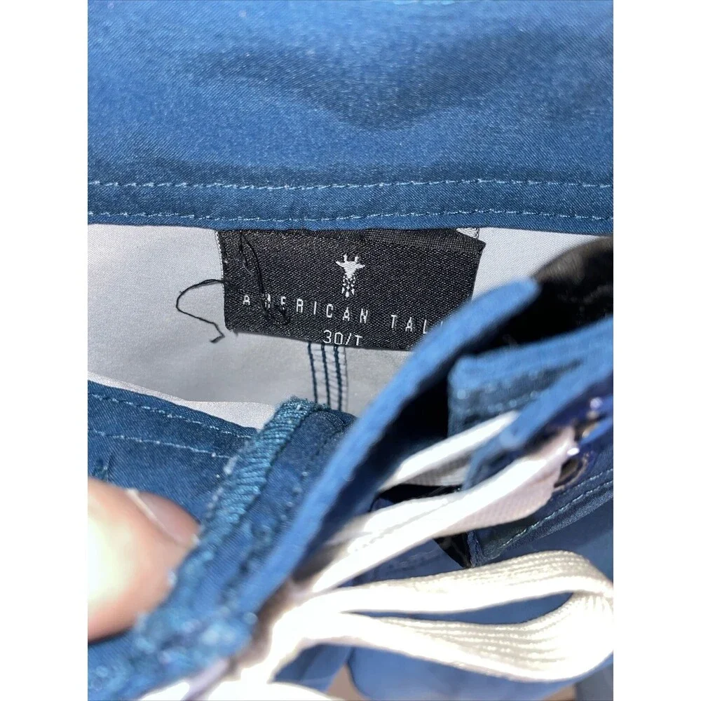 American Tall Board Shorts Men’s Size 30 Blue Striped Drawstring Pocket Ins 11